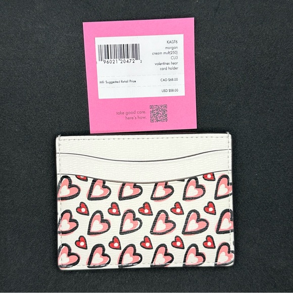 Kate Spade New York Morgan Heart Print Card Holder Cream Multi - Picture 3 of 9